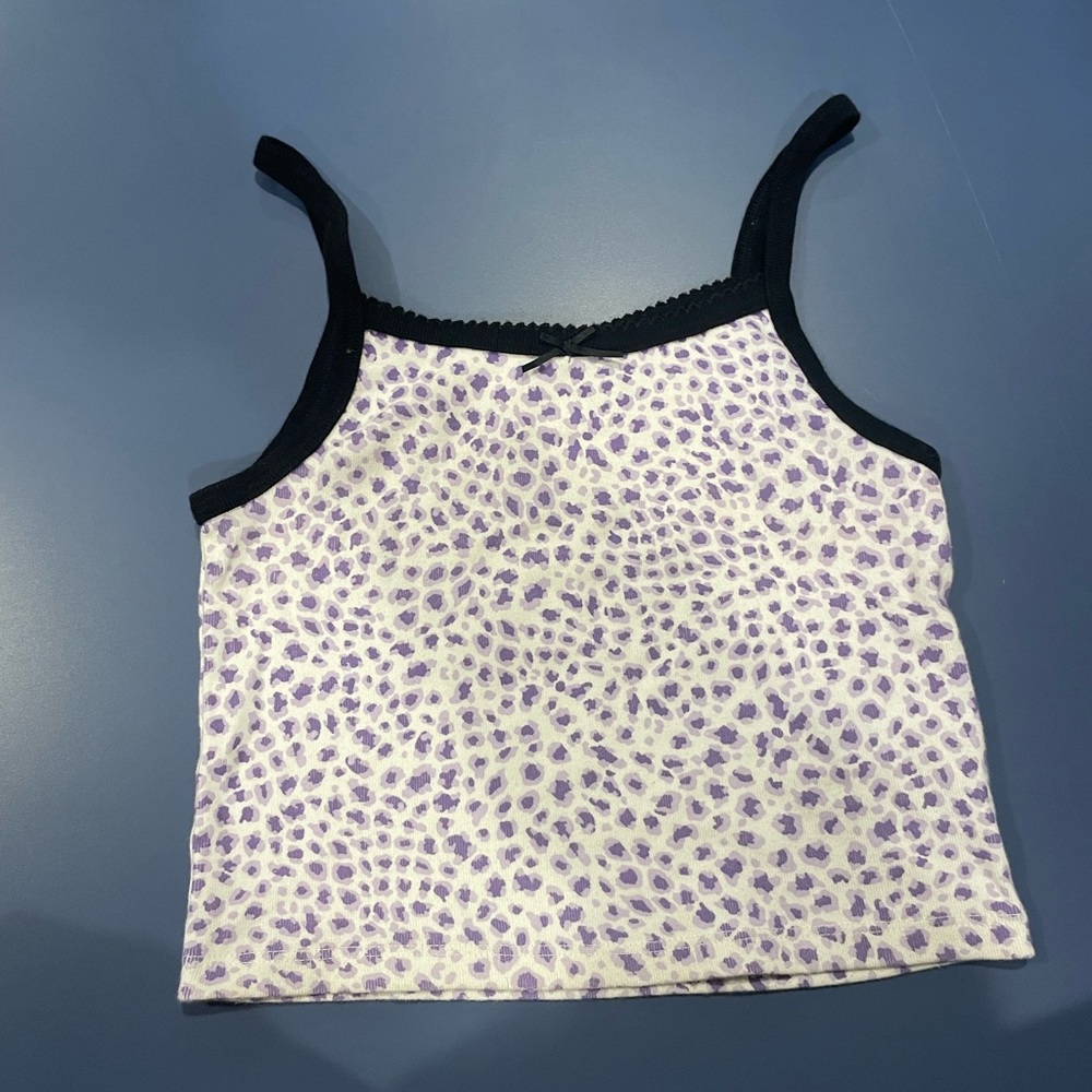 Brandy Melville White and Purple Tank Top